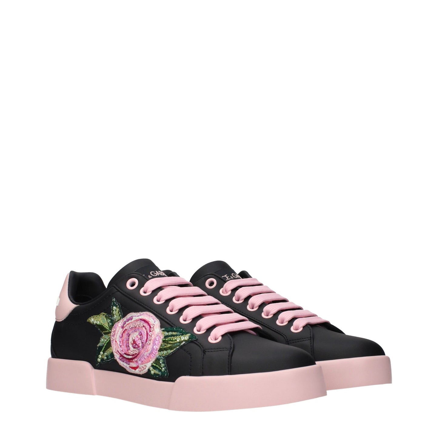 Dolce & Gabbana Black Leather Sneakers: A Statement of Style