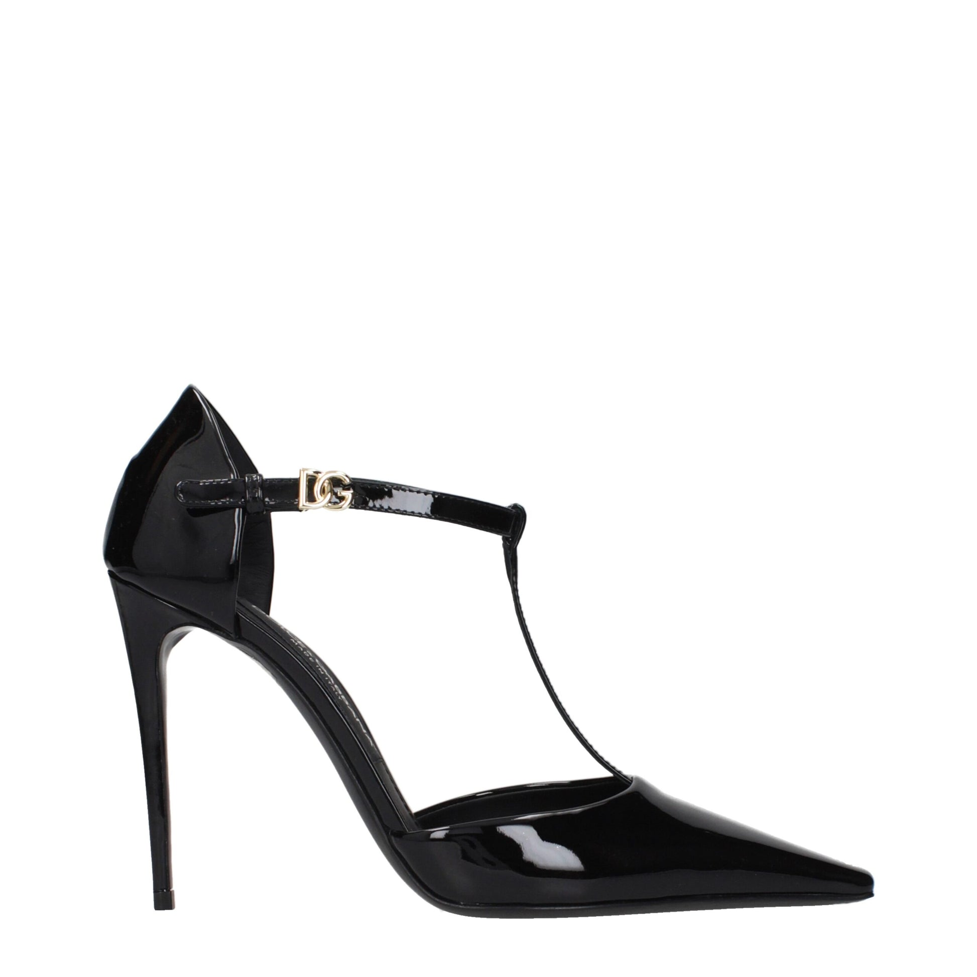 Dolce & Gabbana Black Leather High Heel Pumps