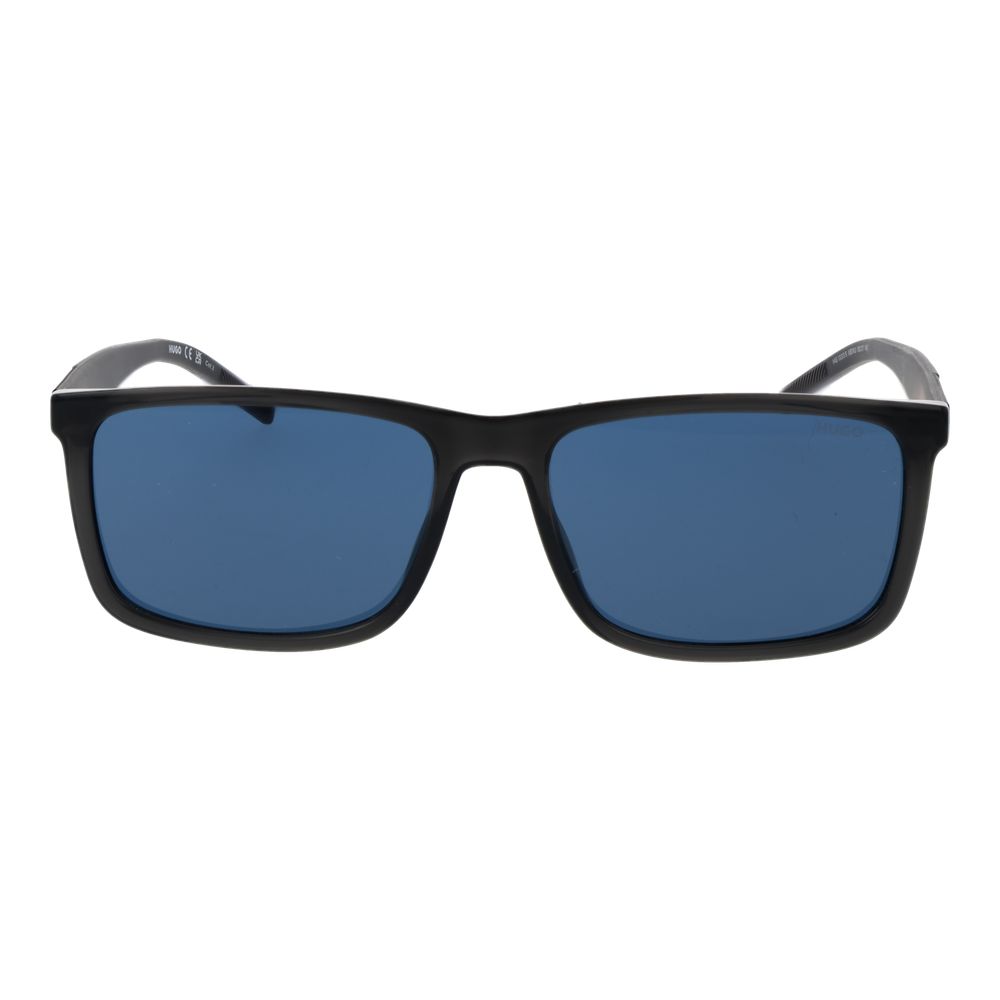 Hugo Boss Men’s Sunglasses – Grey Rectangle Frame, Blue Lenses