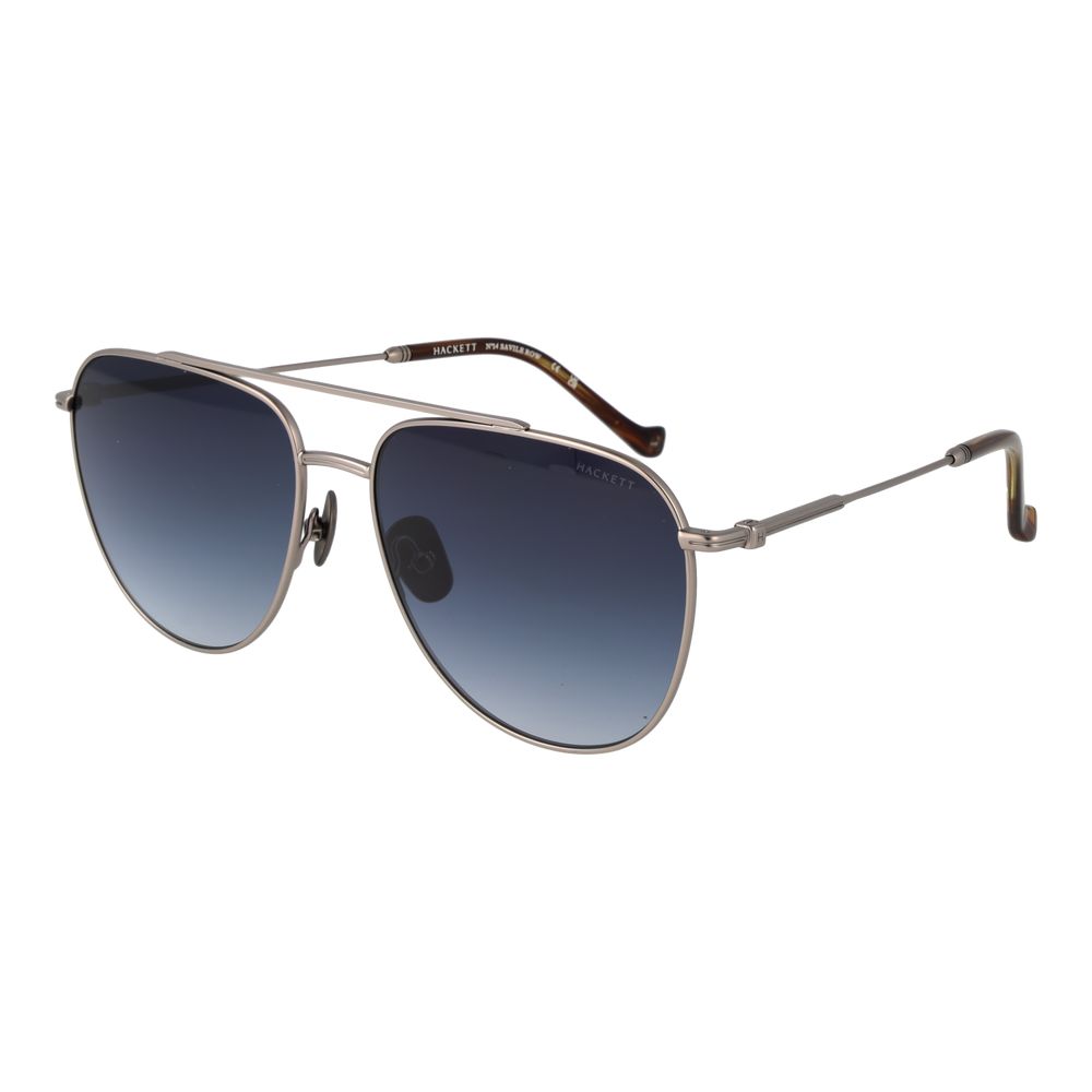 Hackett Men’s Sunglasses – Silver Metal Frame, Blue Mirrored Lenses