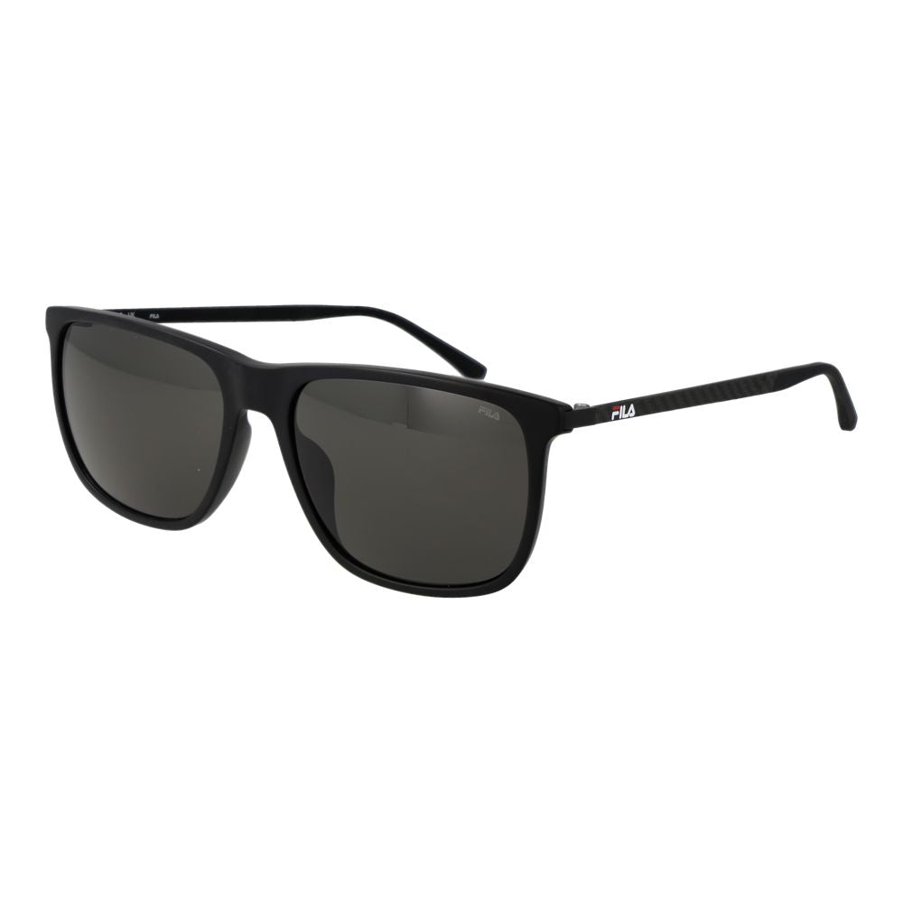 Fila Men’s Sunglasses – Black Square Frame, Grey Polarized Lenses