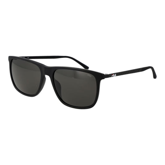 Fila Men’s Sunglasses – Black Square Frame, Grey Polarized Lenses