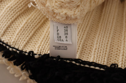 Philosophy Beige Black Short Sleeve Button Cardigan Sweater