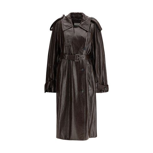 Max Mara Bairo Long Trench Coat in Brown Cotton
