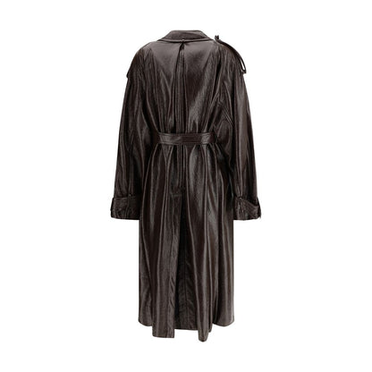Max Mara Bairo Long Trench Coat in Brown Cotton