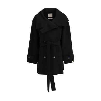 Max Mara Black Wool Trench Coat