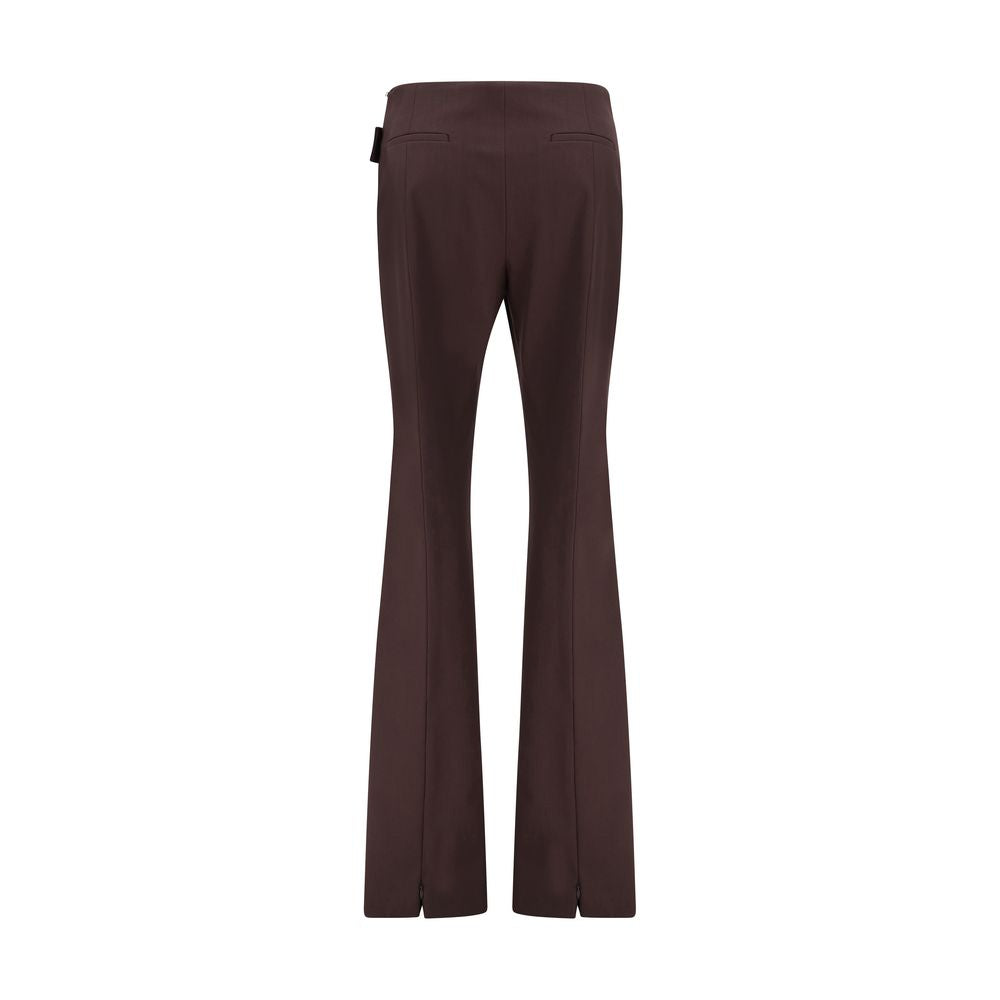 Max Mara Purple Polyester Dress Pants with Asymmetric Belt