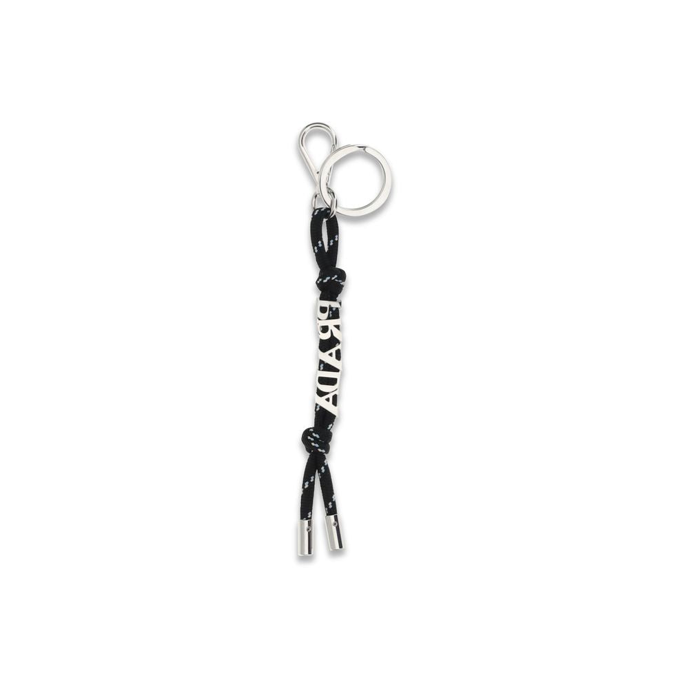 Prada Black Recycled Polyamide Speedrock Keychain