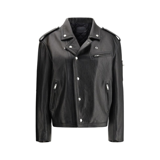 Prada Black Leather Biker Jacket
