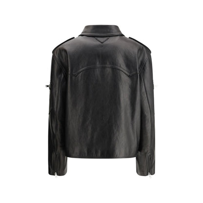 Prada Black Leather Biker Jacket