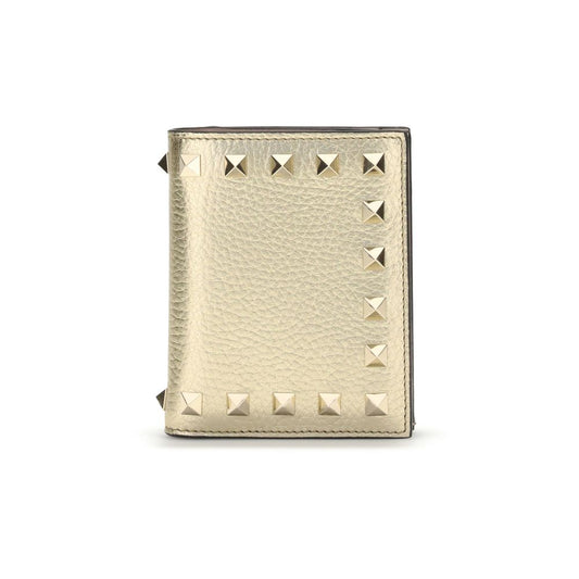 Valentino Garavani Gold Calf Leather Bos Taurus Wallet