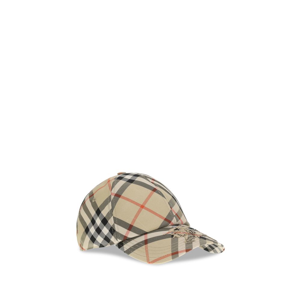 Burberry Check Baseball Hat - Beige Cotton Cap
