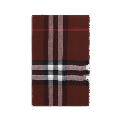 Burberry Bordeaux Wool Check Scarf