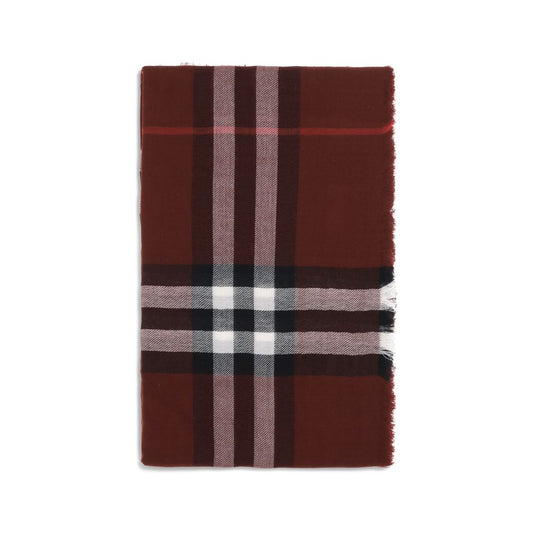 Burberry Bordeaux Wool Check Scarf