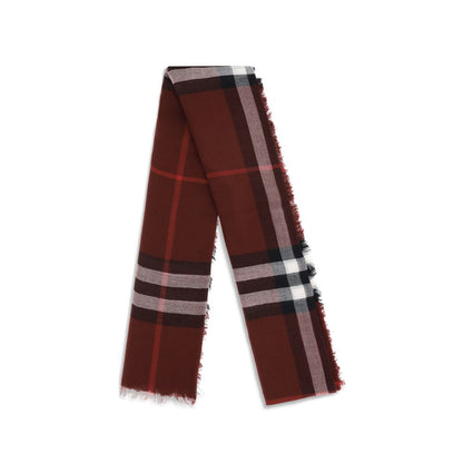 Burberry Bordeaux Wool Check Scarf
