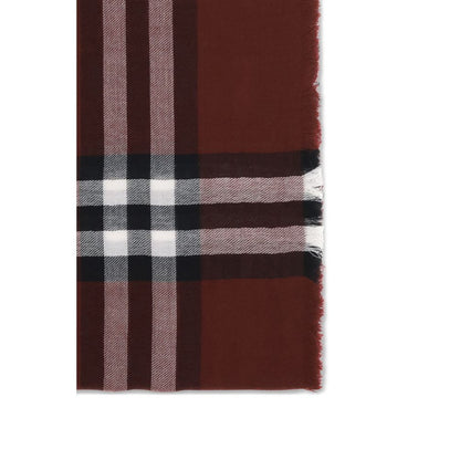 Burberry Bordeaux Wool Check Scarf