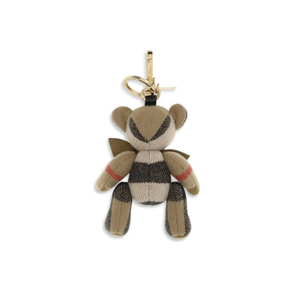 Burberry Beige Cashmere Thomas Bear Charm Keychain
