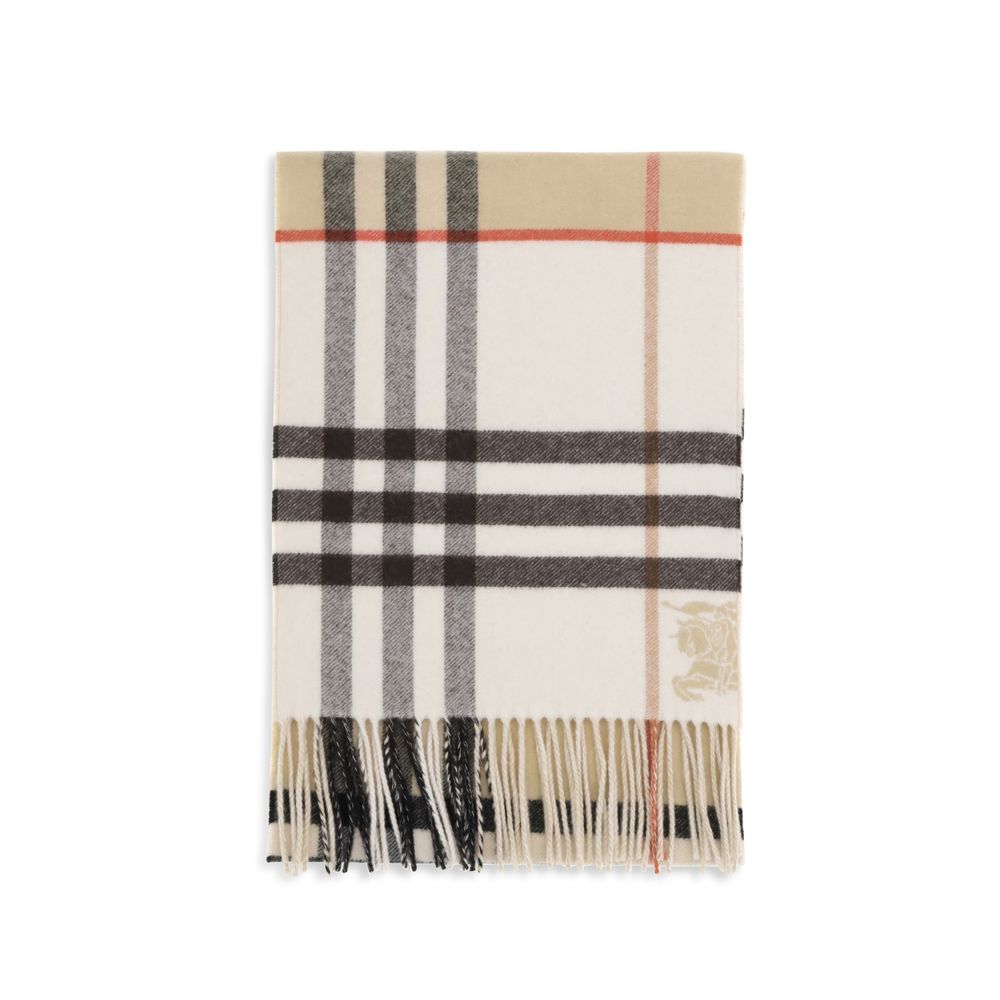 Burberry Beige Cashmere Check Scarf