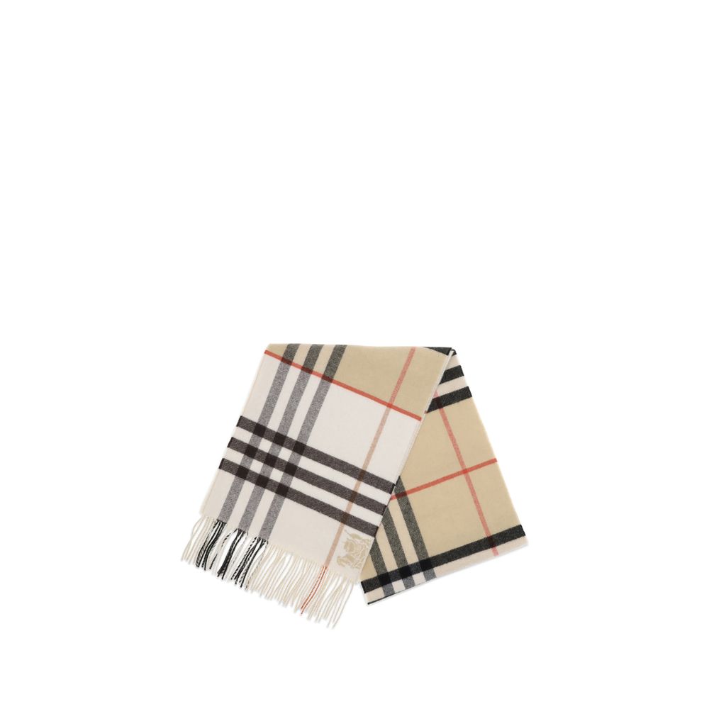 Burberry Beige Cashmere Check Scarf