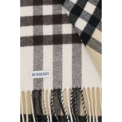 Burberry Beige Cashmere Check Scarf