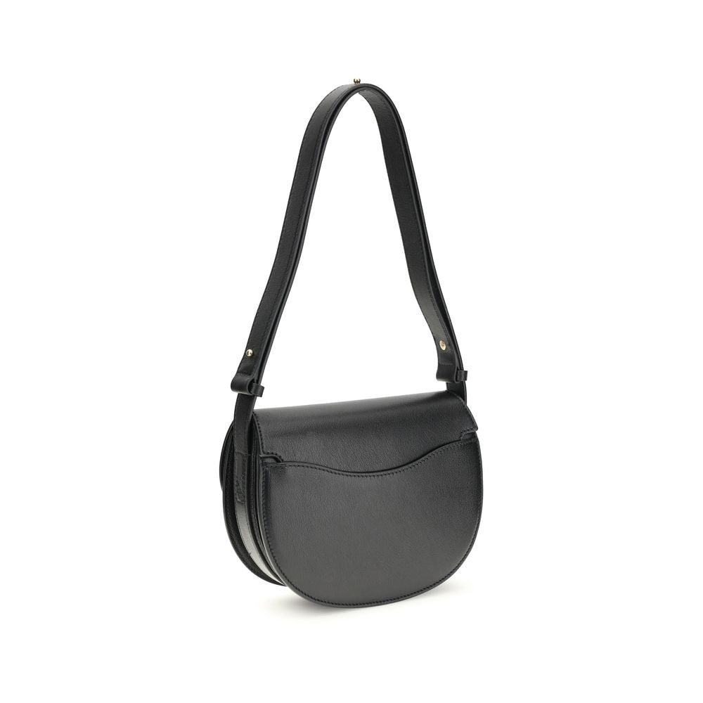 Burberry Black Calf Leather Bos Taurus Shoulder Bag