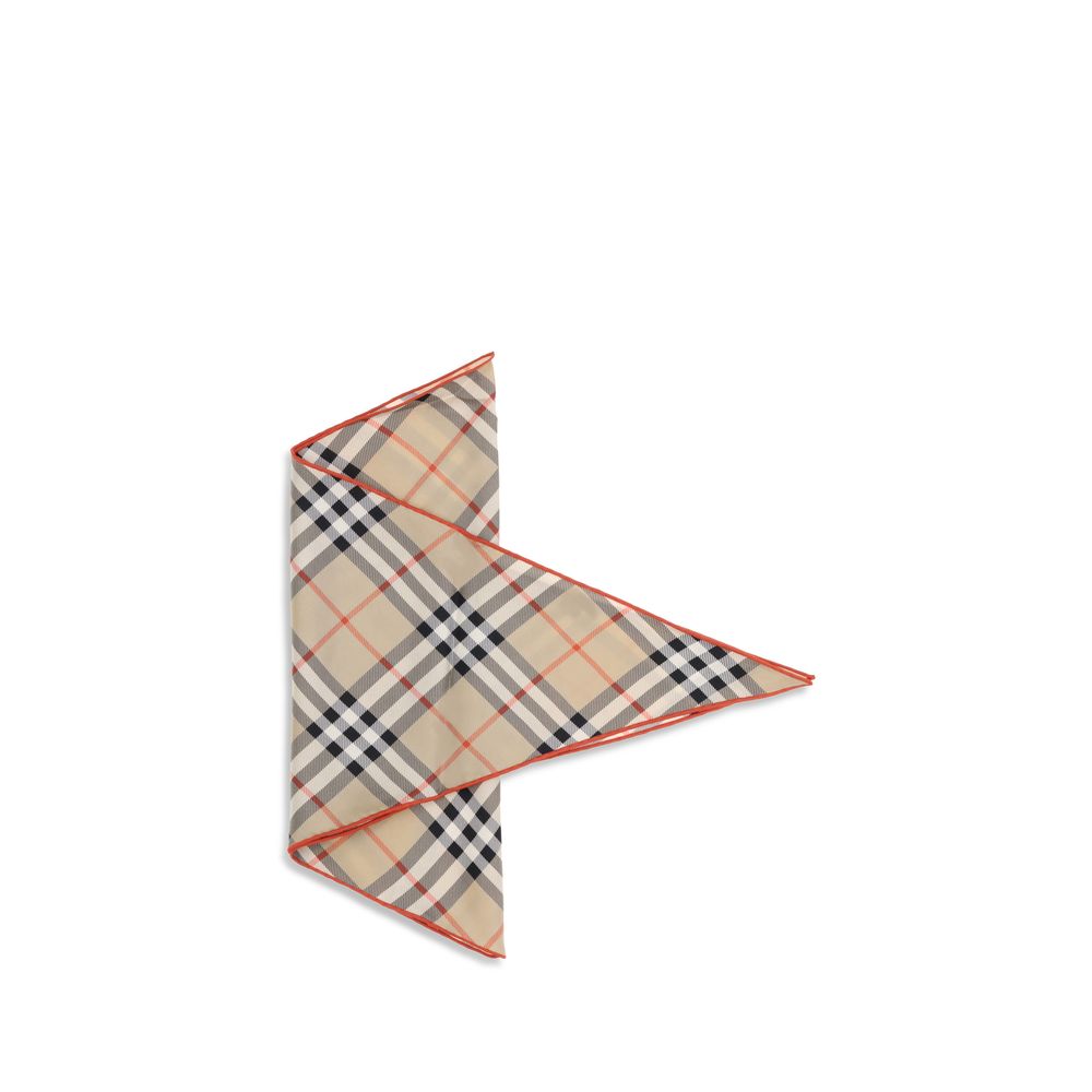Burberry Beige Silk Check Scarf