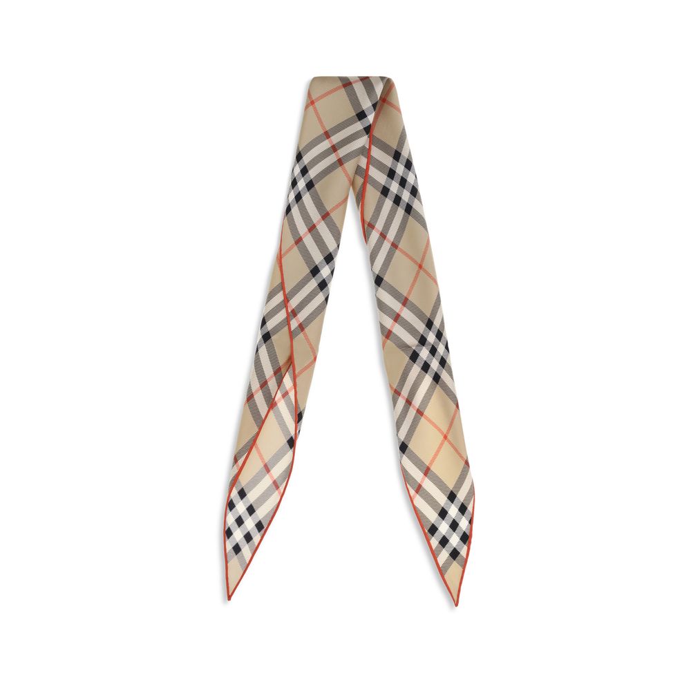 Burberry Beige Silk Check Scarf