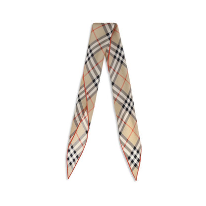 Burberry Beige Silk Check Scarf
