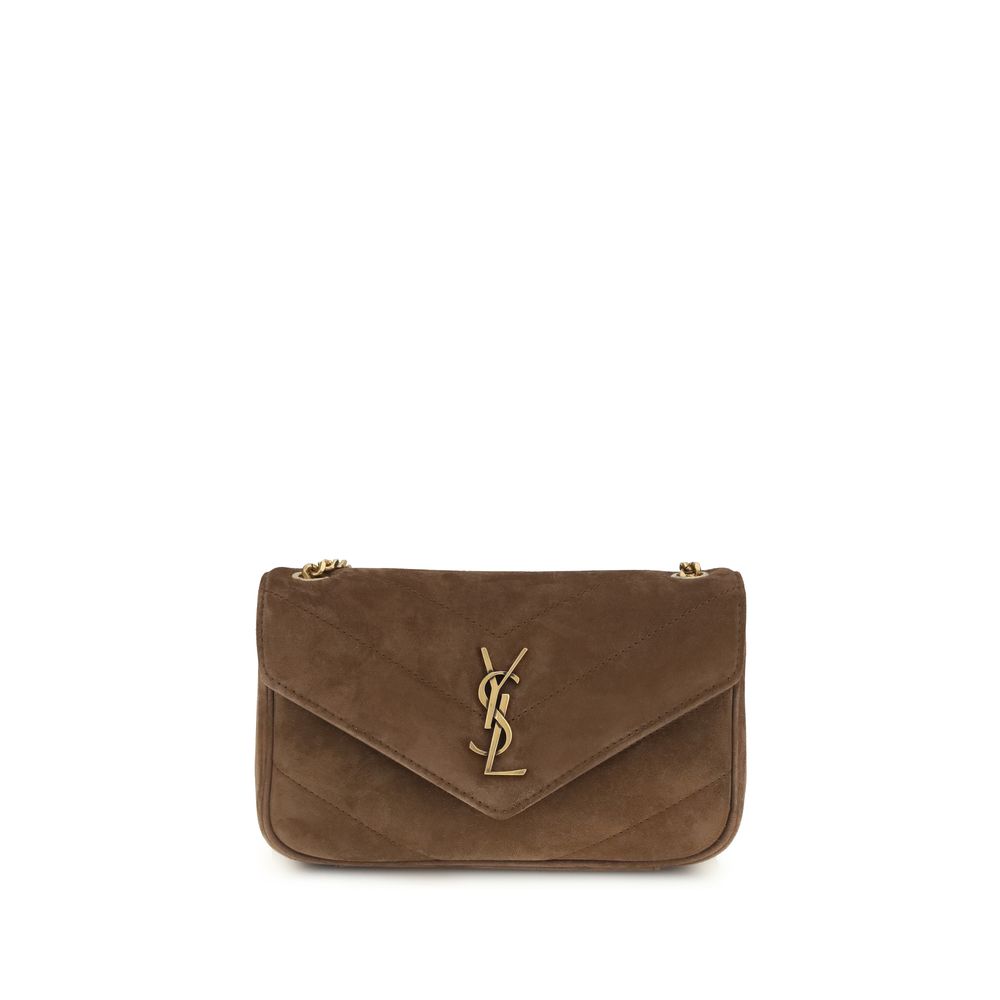 Saint Laurent Brown Leather Shoulder Bag - LouLou Mini Suede