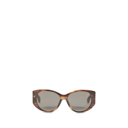 Balenciaga Women’s Sunglasses – Brown Oval Frame, Metal Logo