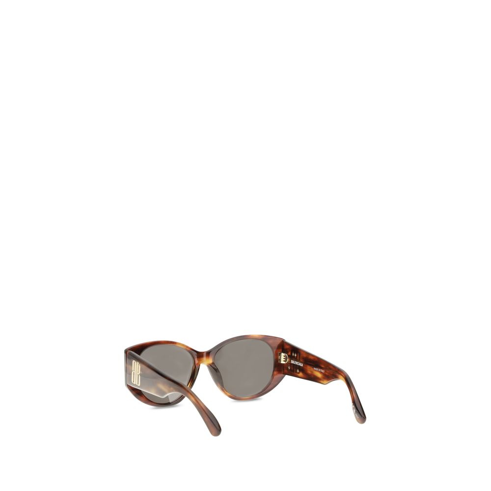 Balenciaga Women’s Sunglasses – Brown Oval Frame, Metal Logo