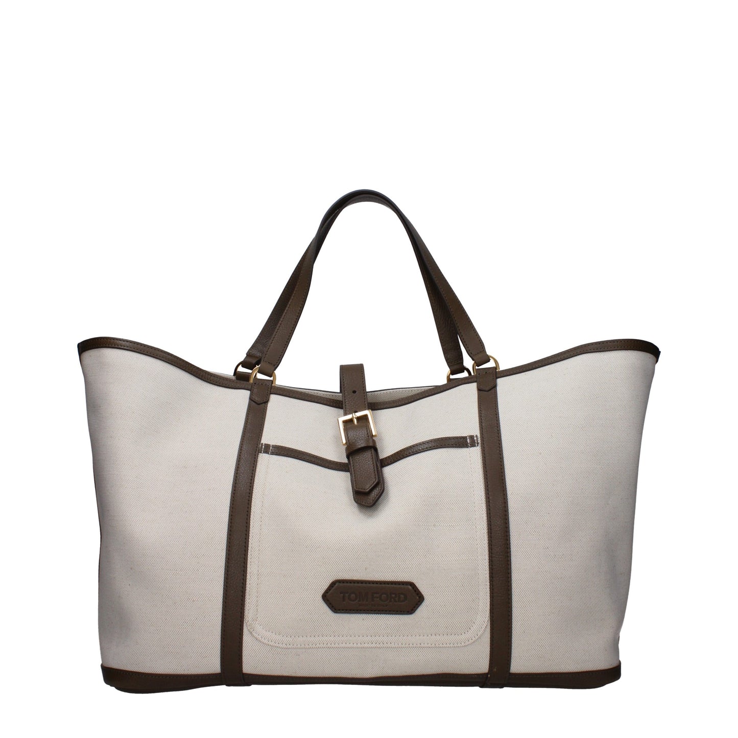 Tom Ford Buckley East West Canvas Tote Bag in Beige