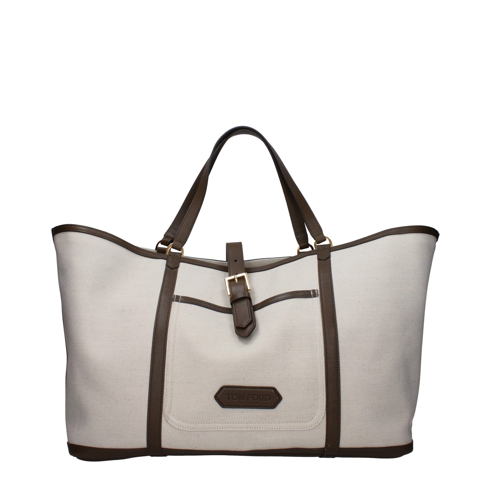 Tom Ford Buckley East West Canvas Tote Bag in Beige