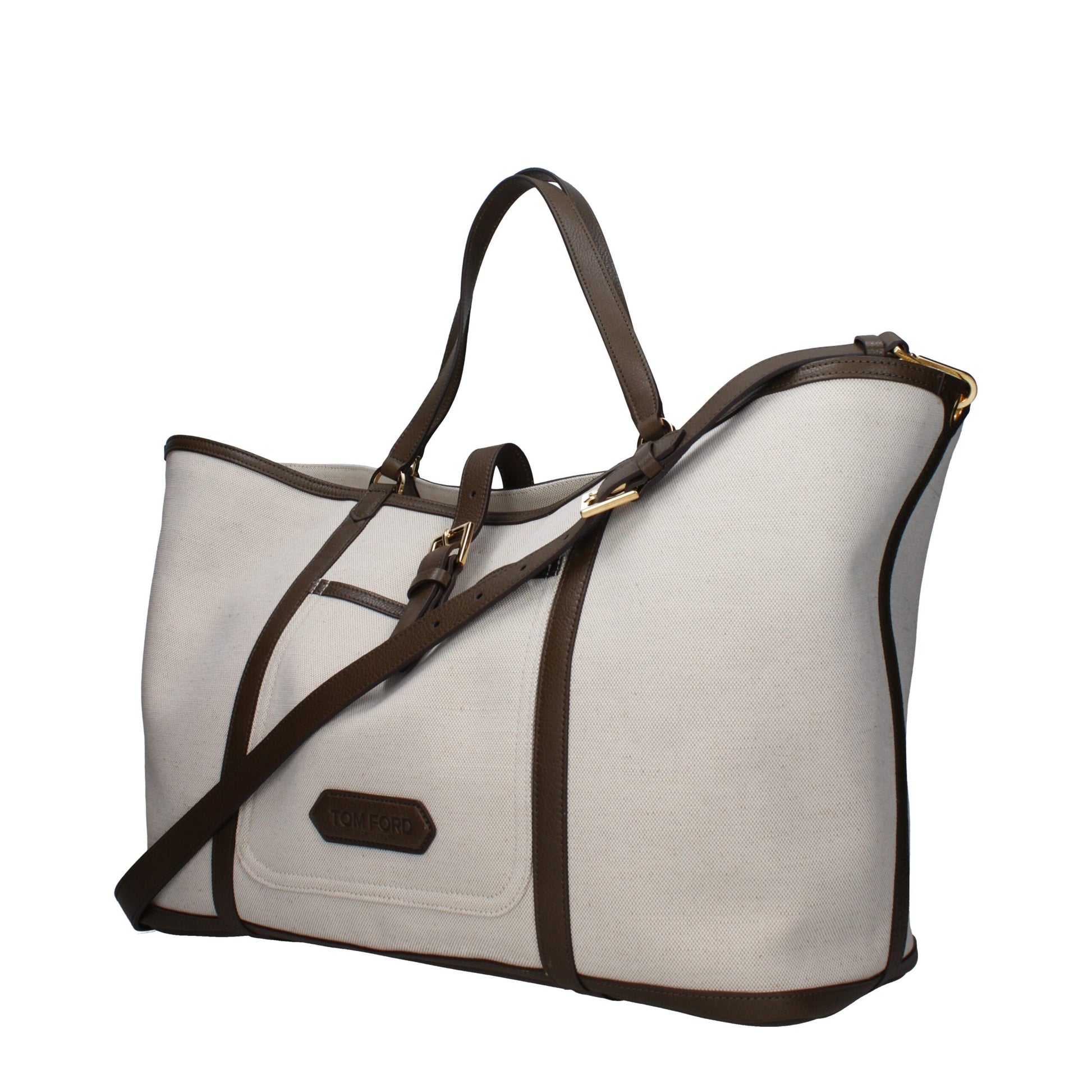 Tom Ford Buckley East West Canvas Tote Bag in Beige