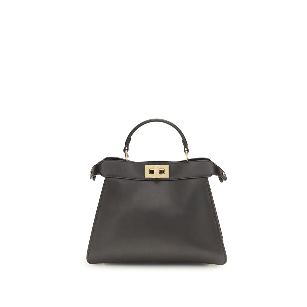 Fendi Brown Calf Leather Bos Taurus Handbag - Peekaboo ISeeU Small