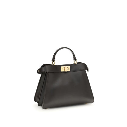 Fendi Brown Calf Leather Bos Taurus Handbag - Peekaboo ISeeU Small
