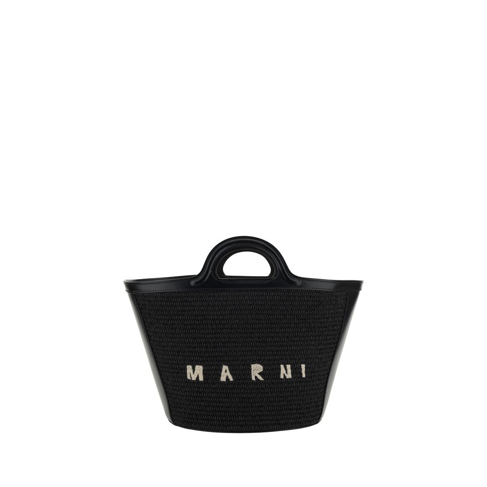 Marni Black Cotton Shoulder Bag - Tropicalia Bucket Bag
