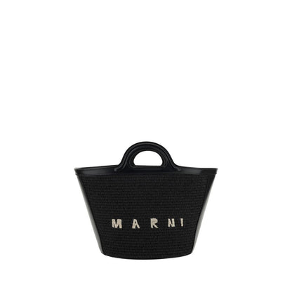 Marni Black Cotton Shoulder Bag - Tropicalia Bucket Bag