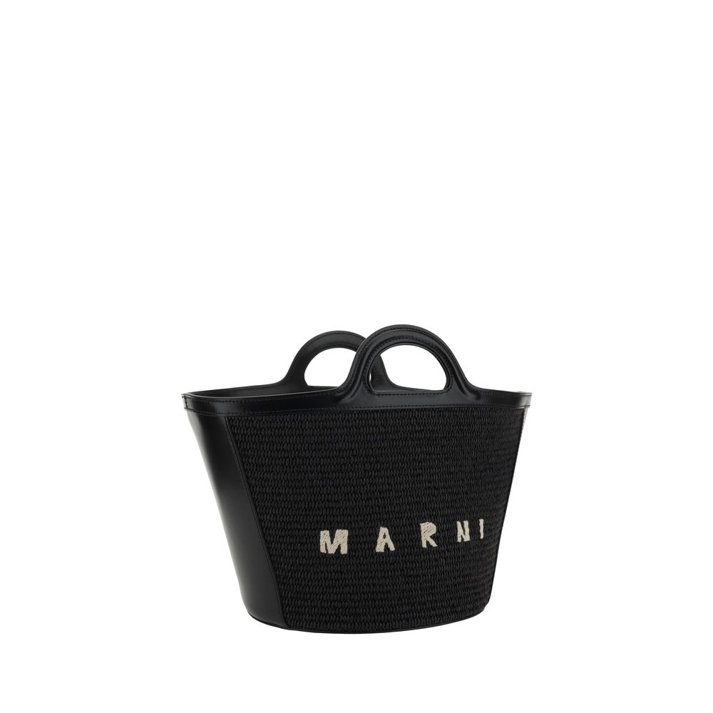Marni Black Cotton Shoulder Bag - Tropicalia Bucket Bag