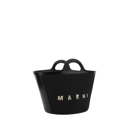 Marni Black Cotton Shoulder Bag - Tropicalia Bucket Bag
