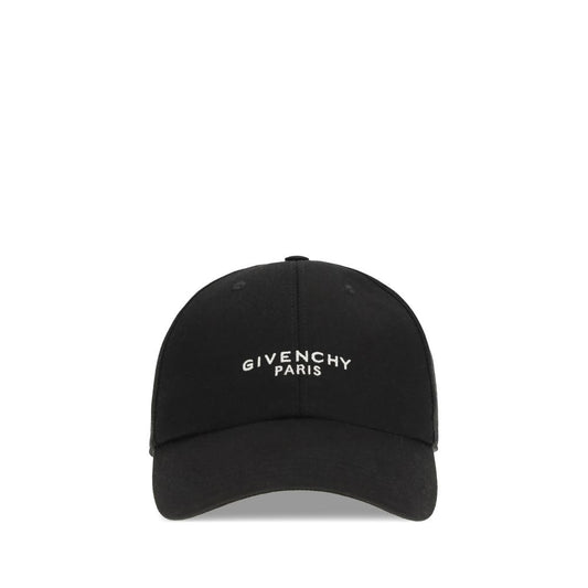 Givenchy Black Cotton Cap - Logo Baseball Hat