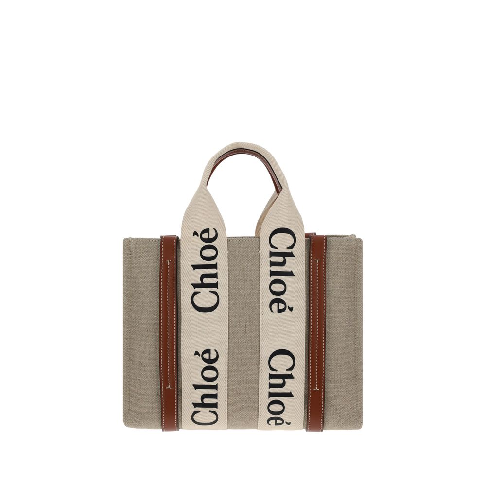 Chloé Brown Linen Handbag - Effortless Elegance Redefined