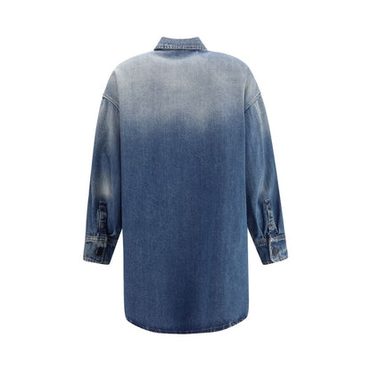 Prada Oversized Blue Cotton Denim Shirt Jacket