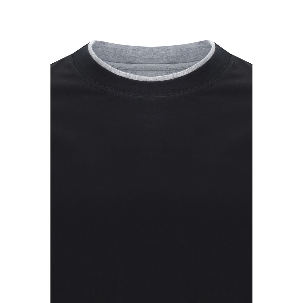 Brunello Cucinelli Black Cotton T-Shirt
