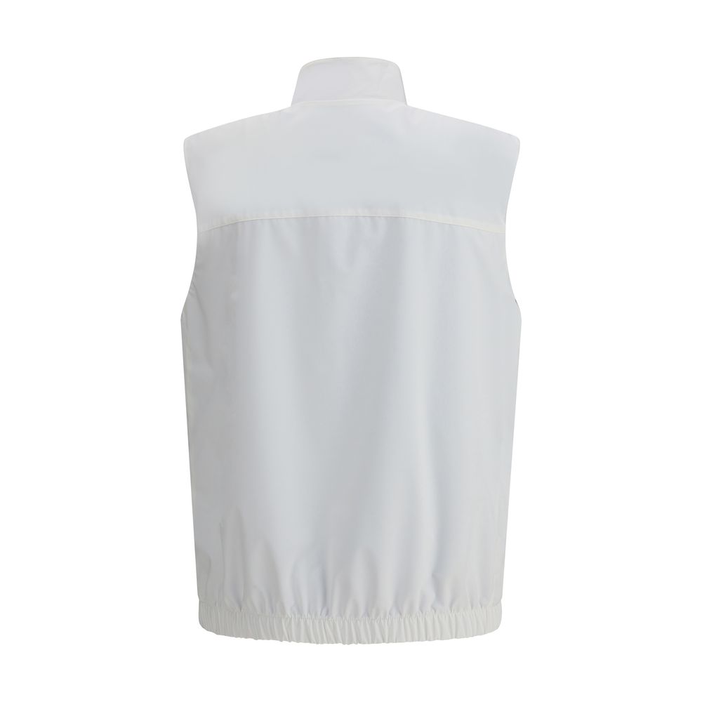 Brunello Cucinelli White Polyamide Sleeveless Jacket