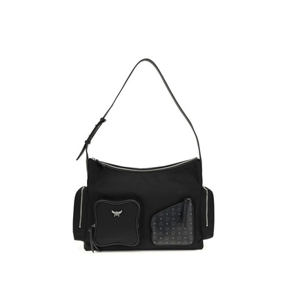 MCM Black Fabric Shoulder Bag - Medium ECONYL Nylon