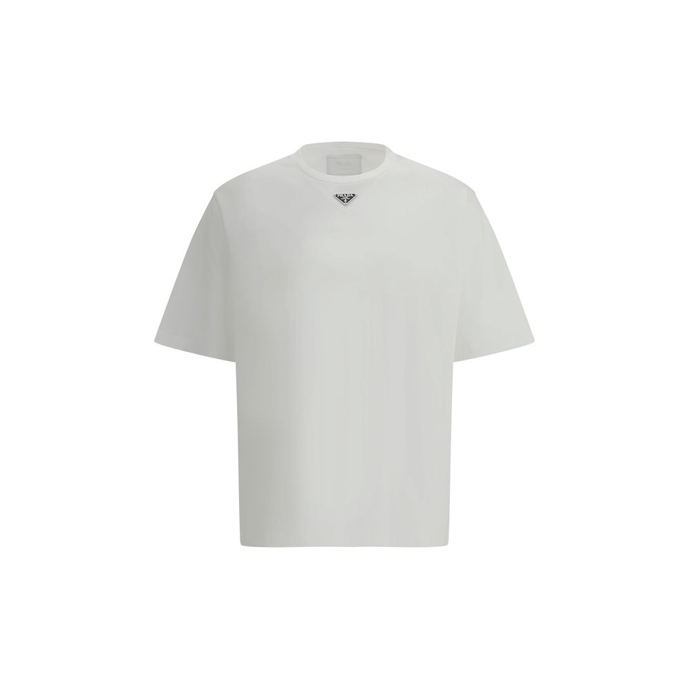 Prada White Cotton T-Shirt: A Sophisticated Wardrobe Essential