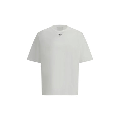 Prada White Cotton T-Shirt: A Sophisticated Wardrobe Essential