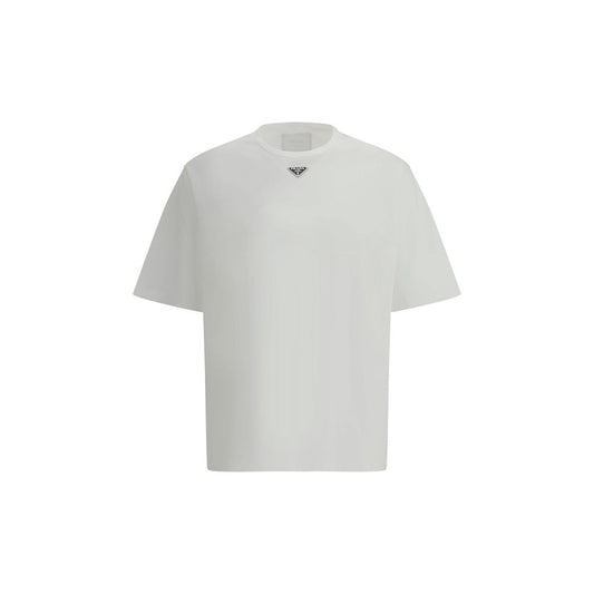 Prada White Cotton T-Shirt: A Sophisticated Wardrobe Essential