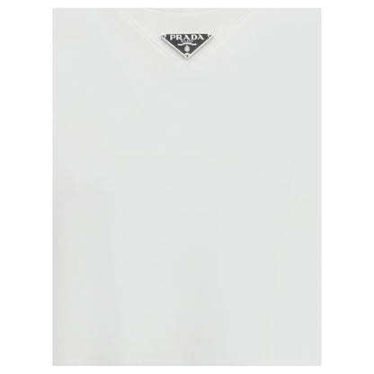Prada White Cotton T-Shirt: A Sophisticated Wardrobe Essential